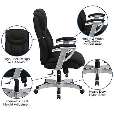 Flash Furniture Big & Tall Executive Swivel Office Chair with Adjustable Arms