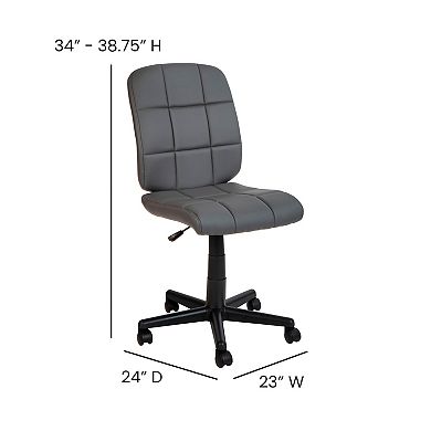 Flash Furniture Mid-Back Quilted Vinyl Swivel Task Office Chair