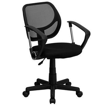 Flash Furniture Low Back Mesh Swivel Task Office Chair with Curved Square Back and Arms