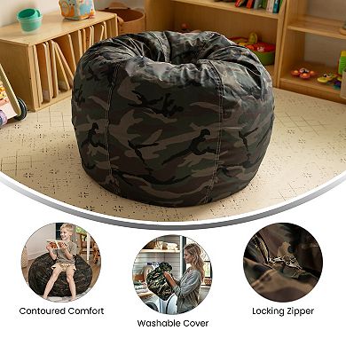 Flash Furniture Small Refillable Bean Bag Chair for Kids and Teens