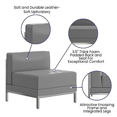 Flash Furniture Contemporary LeatherSoft Middle Chair - Reception &Home Office Chair