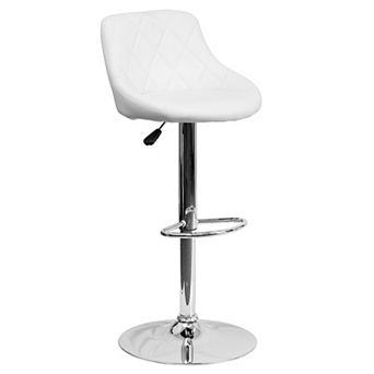 Flash Furniture Vinyl Bucket Seat Adjustable Height Barstool with Diamond Pattern Back