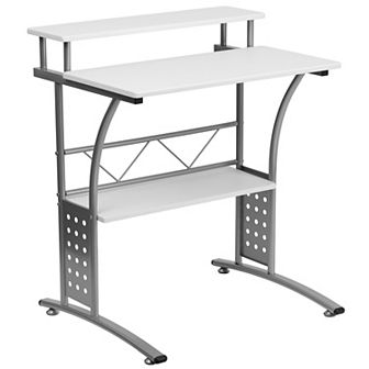 Flash Furniture Computer Desk with Top and Lower Storage Shelves