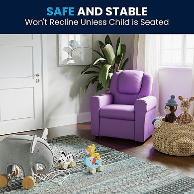 Flash Furniture Contemporary Kids Recliner with Cup Holder and Headrest