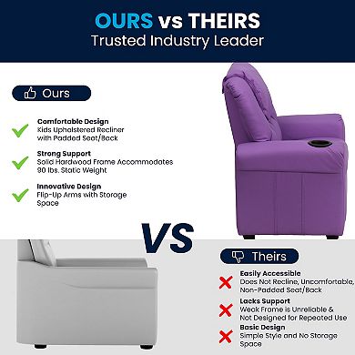 Flash Furniture Contemporary Kids Recliner with Cup Holder and Headrest