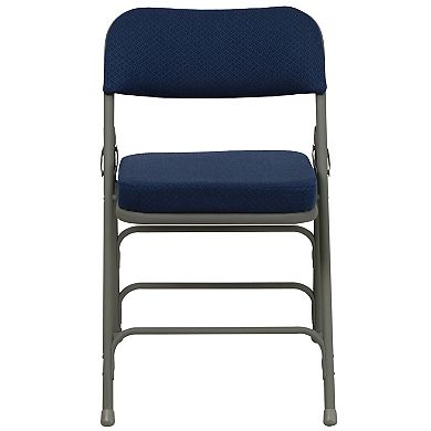 Flash Furniture 2 Pack Curved Triple Braced & Double Hinged Upholstered Metal Folding Chair