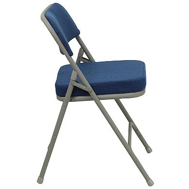 Flash Furniture 2 Pack Curved Triple Braced & Double Hinged Upholstered Metal Folding Chair