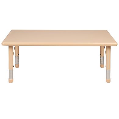 Flash Furniture 24"W x 48"L Plastic Adjustable Activity Table - School Table for 6