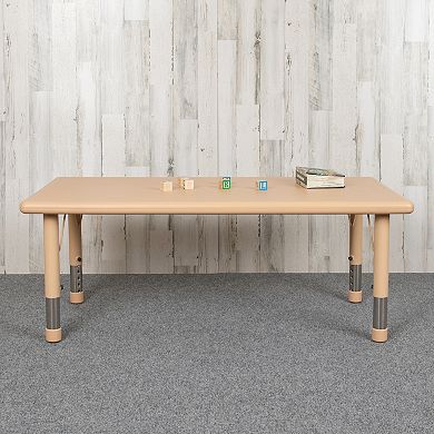 Flash Furniture 24"W x 48"L Plastic Adjustable Activity Table - School Table for 6