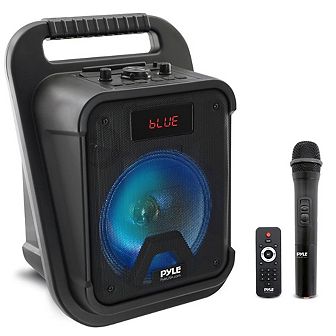 Pyle 8" 360W Portable Bluetooth PA Speaker System with LED Lights