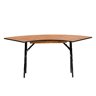 Flash Furniture 5.5 ft. x 2 ft. Serpentine Wood Folding Banquet and Hospitality Table
