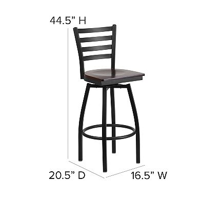Flash Furniture Ladder Back Swivel Metal Barstool
