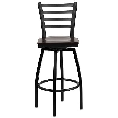 Flash Furniture Ladder Back Swivel Metal Barstool