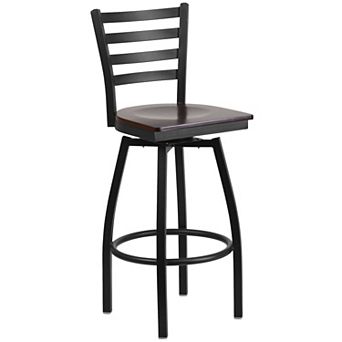 Flash Furniture Ladder Back Swivel Metal Barstool