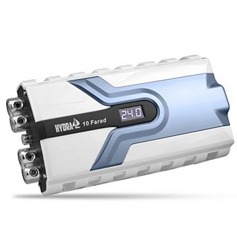 Pyle 1.0 Farad Digital Power Capacitor with Blue Digital Display - High-Performance Car Audio