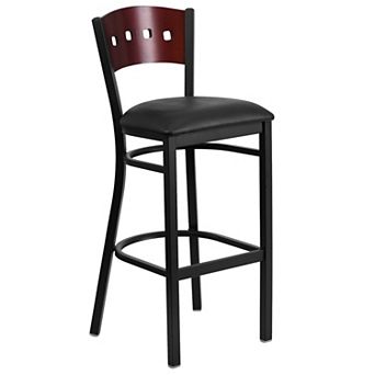 Flash Furniture Decorative 4 Square Back Metal Restaurant Barstool