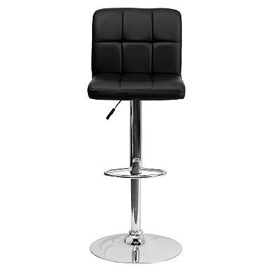 Flash Furniture Contemporary Quilted Vinyl Adjustable Height Barstool with Chrome Base