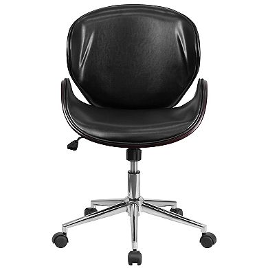 Flash Furniture Mid-Back Wood Conference Office Chair with LeatherSoft Seat