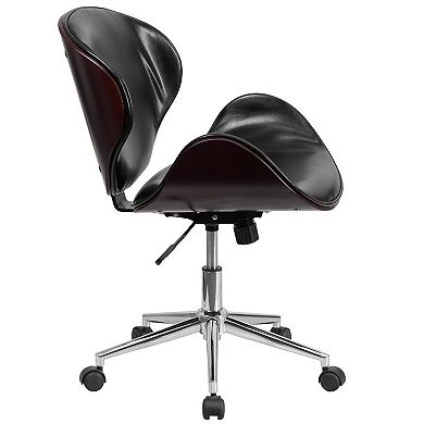 Flash Furniture Mid-Back Wood Conference Office Chair with LeatherSoft Seat