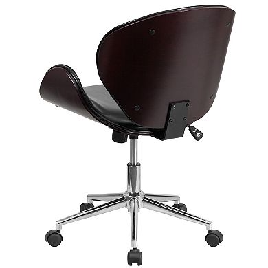 Flash Furniture Mid-Back Wood Conference Office Chair with LeatherSoft Seat