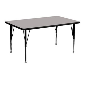 Flash Furniture 30"W x 48"L Rectangular HP Laminate Activity Table - Height Adjustable Legs