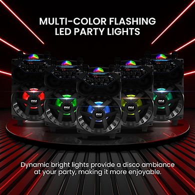 Pyle Portable Bluetooth PA Speaker - 580W 8” Rechargeable Outdoor BT Karaoke Audio System