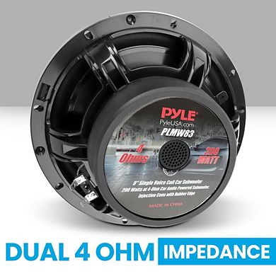Pyle 8'' SVC Car Subwoofer - 200W Max - Injection Cone with Rubber Edge - PLMW83