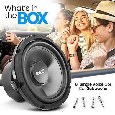 Pyle 8'' SVC Car Subwoofer - 200W Max - Injection Cone with Rubber Edge - PLMW83