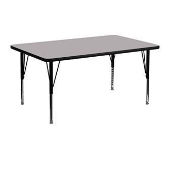 Flash Furniture 24''W x 48''L Thermal Laminate Activity Table - Adjustable Short Legs