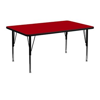 Flash Furniture 24''W x 48''L Thermal Laminate Activity Table - Adjustable Short Legs