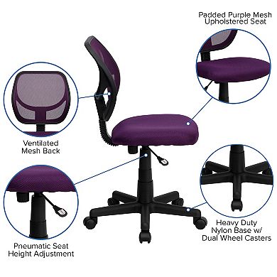 Flash Furniture Low Back Mesh Swivel Task Office Chair with Curved Square Back