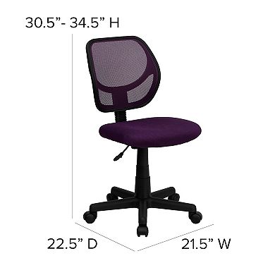 Flash Furniture Low Back Mesh Swivel Task Office Chair with Curved Square Back