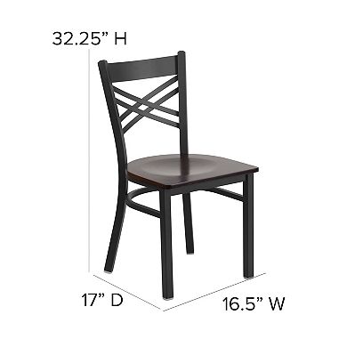 Flash Furniture X" Back Metal Restaurant Chair