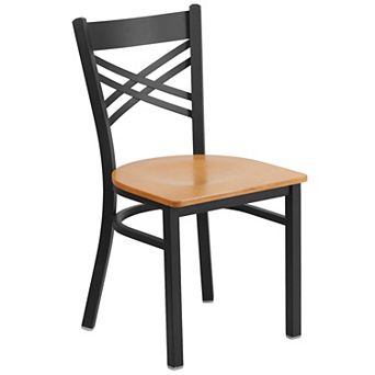 Flash Furniture X" Back Metal Restaurant Chair