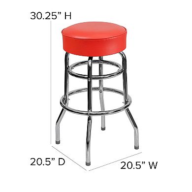 Flash Furniture Double Ring Chrome Barstool