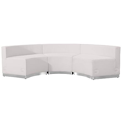 Flash Furniture 3 PC LeatherSoft Modular Reception Configuration w/Taut Back &Seat