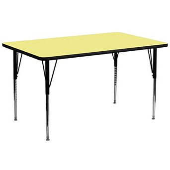 Flash Furniture 30''W x 72''L Rectangular Thermal Laminate Activity Table - Adjustable Legs