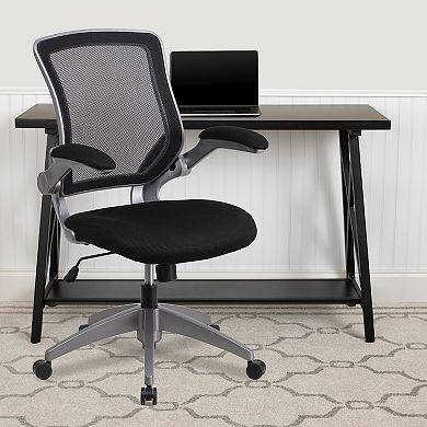 Flash Furniture Mid-Back Mesh Swivel Ergonomic Task Office Chair with Flip-Up Arms