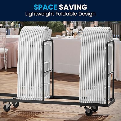 Flash Furniture 650 lb. Capacity Plastic Fan Back Folding Chair