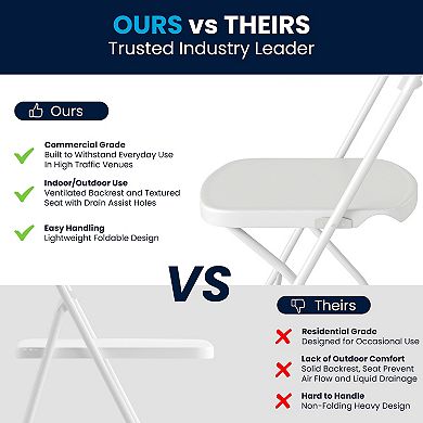 Flash Furniture 650 lb. Capacity Plastic Fan Back Folding Chair