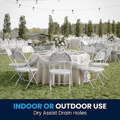 Flash Furniture 650 lb. Capacity Plastic Fan Back Folding Chair