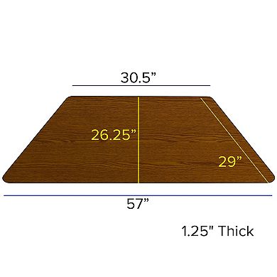 Flash Furniture 29''W x 57''L Trapezoid Thermal Laminate Activity Table - Adjustable Legs