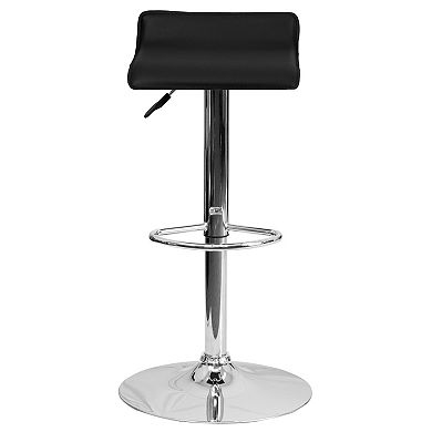 Flash Furniture Contemporary Vinyl Adjustable Height Barstool with Solid Wave Seat