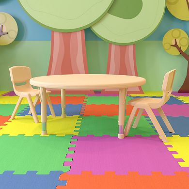Flash Furniture 45" Round Plastic Height Adjustable Activity Table Set with 2 Chairs