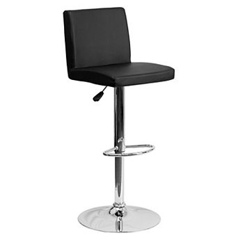 Flash Furniture Contemporary Vinyl Adjustable Height Barstool with Panel Back and Chrome Base