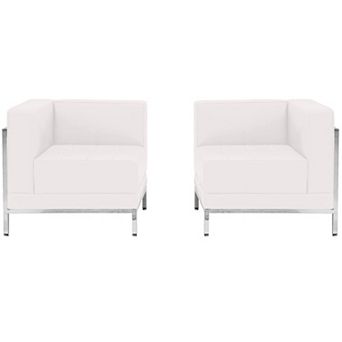 Flash Furniture LeatherSoft 2 pc Modular Corner Chair Set with Taut Back and Seat