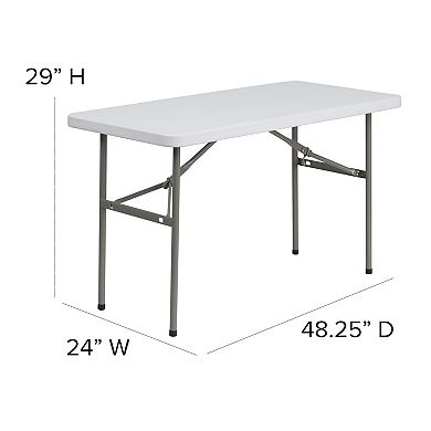 Flash Furniture 4-Foot Plastic Folding Table - Banquet / Event Folding Table