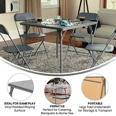 Flash Furniture Foldable Card Table with Vinyl Table Top - Game Table - Portable Table