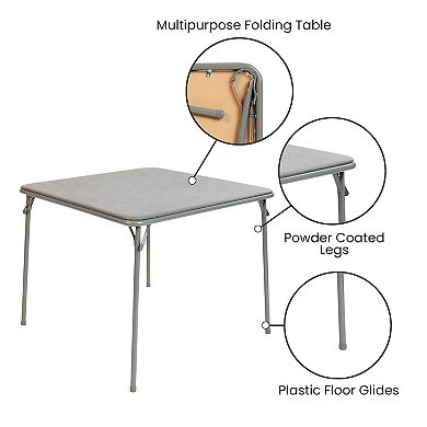 Flash Furniture Foldable Card Table with Vinyl Table Top - Game Table - Portable Table