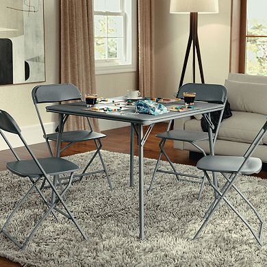 Flash Furniture Foldable Card Table with Vinyl Table Top - Game Table - Portable Table